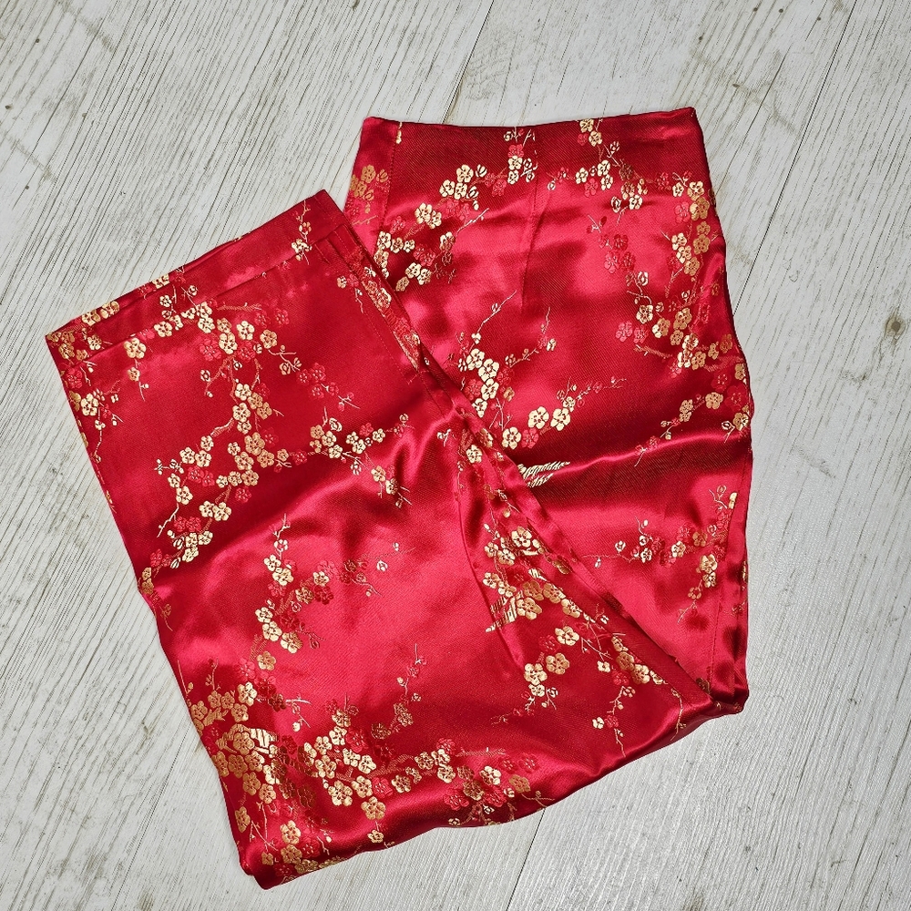 Vintage Carole Little Eastern Opulence Asian Brocade Pants 6P NWT